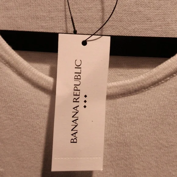 FINAL PRICE NWT Banana Republic White Short Sleeve Top Size Large - Picture 10 of 10